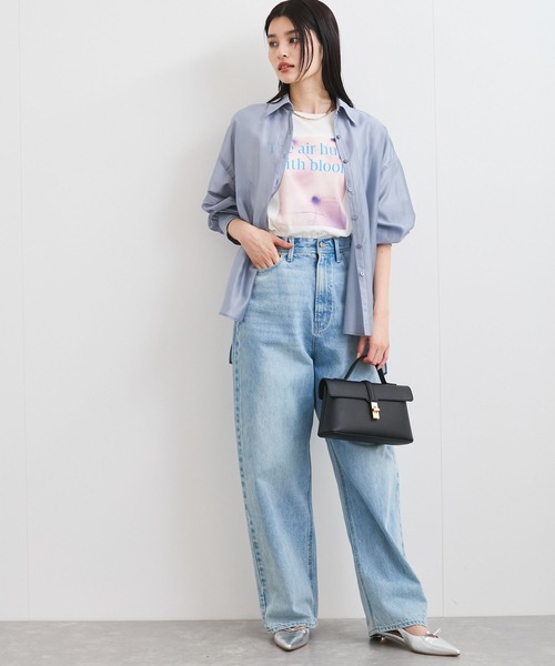 VIS（ビス）の「【接触冷感】フラワーフォト＆ロゴTシャツ（Tシャツ/カットソー・レディース・ホワイト/ホワイト系その他/チャコールグレー・FREE）」の8枚目の写真