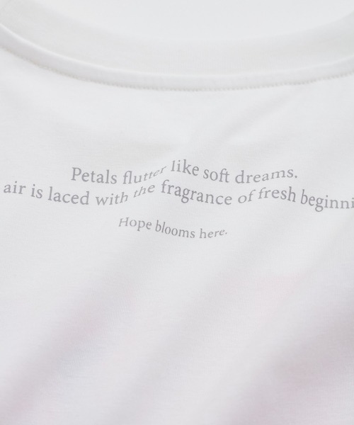VIS（ビス）の「【接触冷感】フラワーフォト＆ロゴTシャツ（Tシャツ/カットソー・レディース・ホワイト/ホワイト系その他/チャコールグレー・FREE）」の18枚目の写真