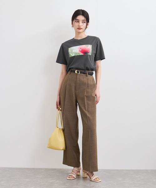 VIS（ビス）の「【接触冷感】フラワーフォト＆ロゴTシャツ（Tシャツ/カットソー・レディース・ホワイト/ホワイト系その他/チャコールグレー・FREE）」の19枚目の写真