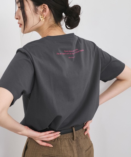 VIS（ビス）の「【接触冷感】フラワーフォト＆ロゴTシャツ（Tシャツ/カットソー・レディース・ホワイト/ホワイト系その他/チャコールグレー・FREE）」の21枚目の写真