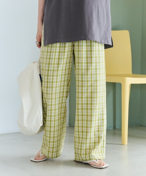 FREAK'S STORE（フリークスストア）の「限定展開　チェック イージー パンツ（その他パンツ・レディース・ベージュ/ネイビー/グリーン/ブラック・SMALL/MEDIUM）」の11枚目の写真