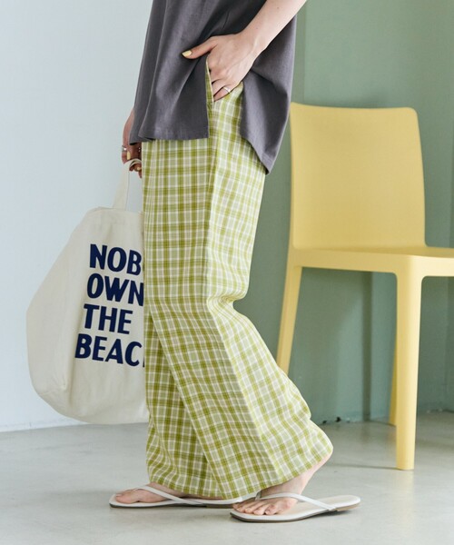 FREAK'S STORE（フリークスストア）の「限定展開　チェック イージー パンツ（その他パンツ・レディース・ベージュ/ネイビー/グリーン/ブラック・SMALL/MEDIUM）」の12枚目の写真