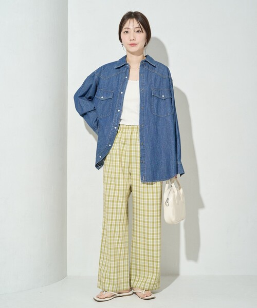 FREAK'S STORE（フリークスストア）の「限定展開　チェック イージー パンツ（その他パンツ・レディース・ベージュ/ネイビー/グリーン/ブラック・SMALL/MEDIUM）」の14枚目の写真