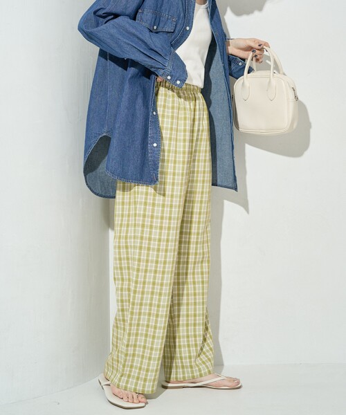 FREAK'S STORE（フリークスストア）の「限定展開　チェック イージー パンツ（その他パンツ・レディース・ベージュ/ネイビー/グリーン/ブラック・SMALL/MEDIUM）」の16枚目の写真