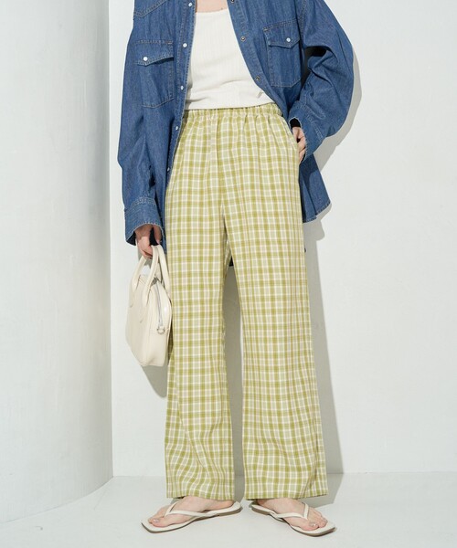 FREAK'S STORE（フリークスストア）の「限定展開　チェック イージー パンツ（その他パンツ・レディース・ベージュ/ネイビー/グリーン/ブラック・SMALL/MEDIUM）」の17枚目の写真