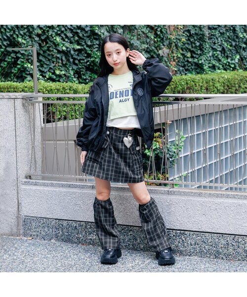 algy(アルジー)の「【ACTIVE】レッグカバー付きスカパン(スカート・キッズ・ブラック/チェック/インディゴブルー・XX-SMALL/X-SMALL/MEDIUM/SMALL)」の4枚目の写真
