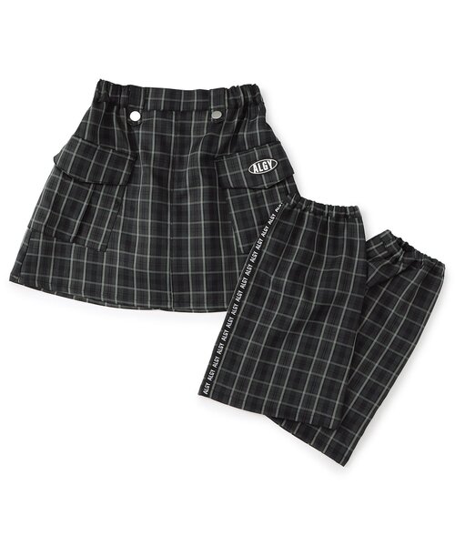 algy(アルジー)の「【ACTIVE】レッグカバー付きスカパン(スカート・キッズ・ブラック/チェック/インディゴブルー・XX-SMALL/X-SMALL/MEDIUM/SMALL)」の8枚目の写真