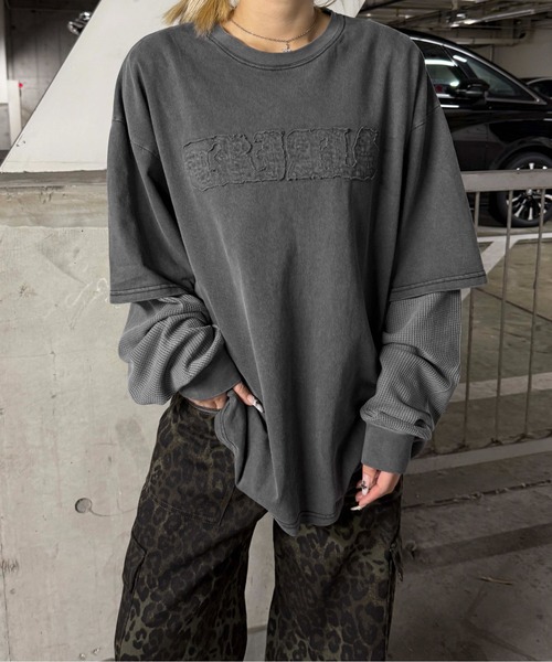 sedacle(セダクル)の「サーマルレイヤードロンT(Tシャツ/カットソー・メンズ・ネイビー/ブラック/ボルドー/ブラウン・MEDIUM/SMALL/LARGE)」の2枚目の写真