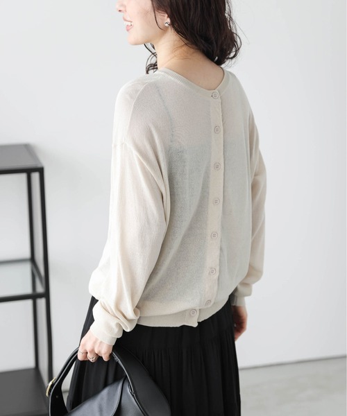 AMELY(エミリー)の「前後2way シアーカーディガン(カーディガン/ボレロ・レディース・アイボリー/ブラック/オレンジ/モカ・フリー)」の12枚目の写真