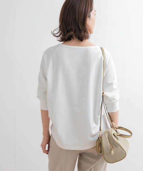 URBAN RESEARCH DOORS(アーバンリサーチドアーズ)の「『UR GREEN』ミニ裏毛ラグランプルオーバー(Tシャツ/カットソー・レディース・ピンク/オフホワイト/ブラック・MEDIUM)」の10枚目の写真