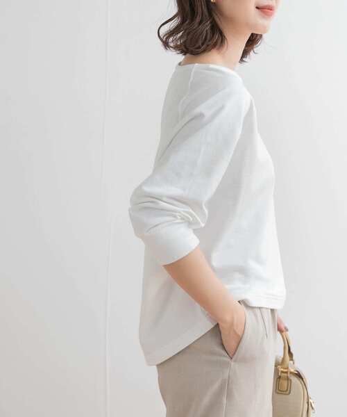 URBAN RESEARCH DOORS(アーバンリサーチドアーズ)の「『UR GREEN』ミニ裏毛ラグランプルオーバー(Tシャツ/カットソー・レディース・ピンク/オフホワイト/ブラック・MEDIUM)」の12枚目の写真