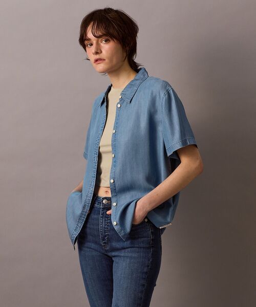 Calvin Klein（カルバン・クライン）の「テンセル デニムシャツ（シャツ/ブラウス・レディース・ブルー・M/XS/S）」の7枚目の写真