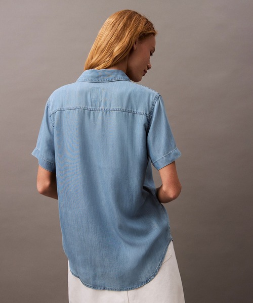 Calvin Klein（カルバン・クライン）の「テンセル デニムシャツ（シャツ/ブラウス・レディース・ブルー・M/XS/S）」の10枚目の写真