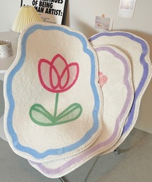 CERCA（チェルカ）の「Ein/チューリップ柄 ラウンド ラグマット（ラグ/マット）」