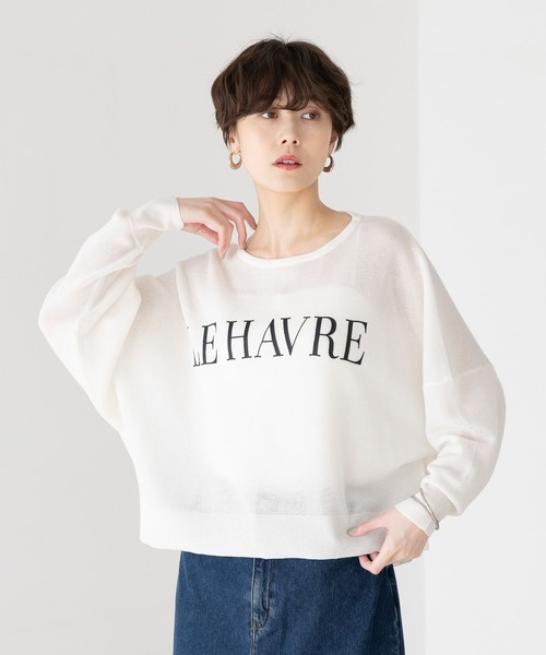 Elura(エルーラ)の「セミシアーロゴニット/292402(ニット/セーター・レディース・ダークネイビー/ライトグレー/ホワイト・FREE)」の2枚目の写真