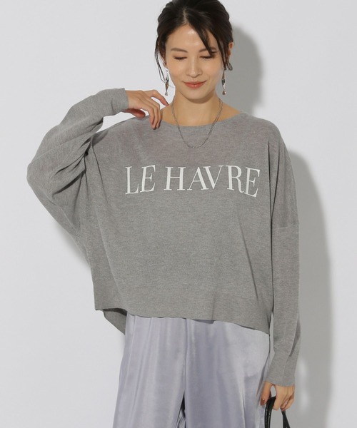 Elura(エルーラ)の「セミシアーロゴニット/292402(ニット/セーター・レディース・ダークネイビー/ライトグレー/ホワイト・FREE)」の3枚目の写真