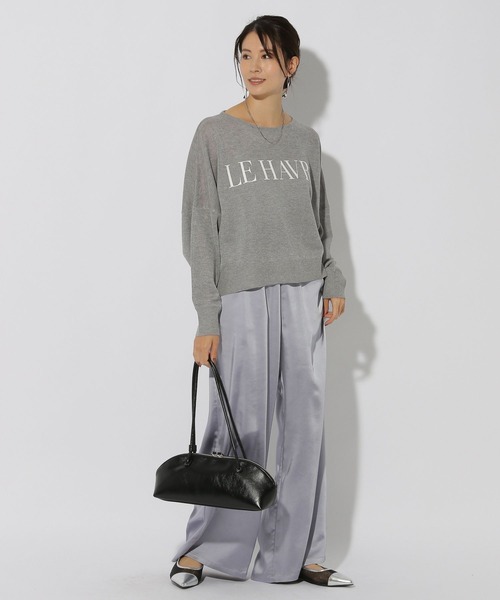 Elura(エルーラ)の「セミシアーロゴニット/292402(ニット/セーター・レディース・ダークネイビー/ライトグレー/ホワイト・FREE)」の4枚目の写真