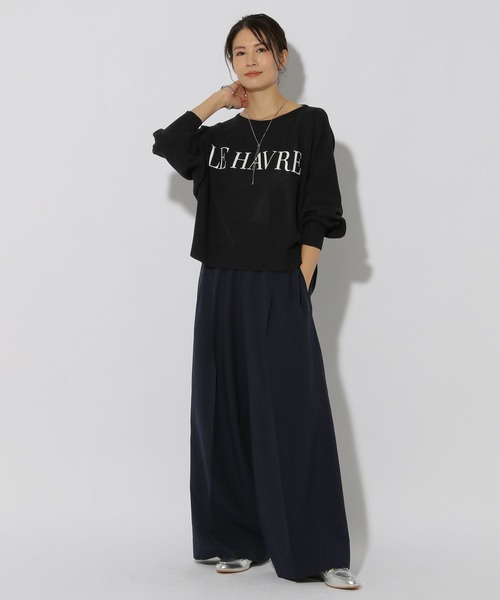 Elura(エルーラ)の「セミシアーロゴニット/292402(ニット/セーター・レディース・ダークネイビー/ライトグレー/ホワイト・FREE)」の7枚目の写真