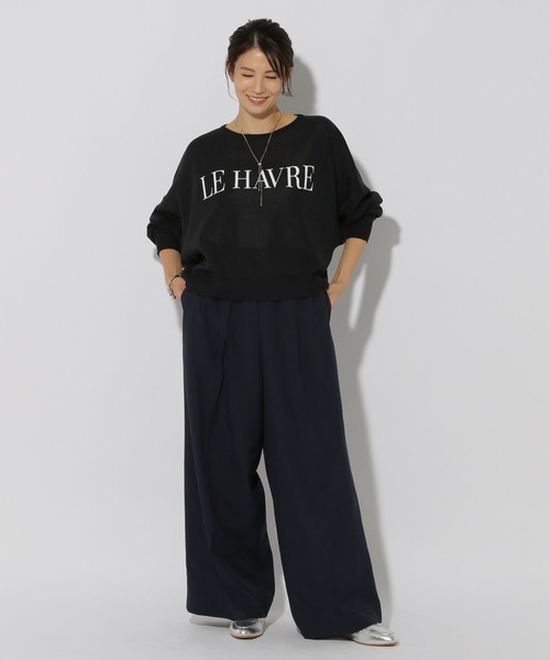 Elura(エルーラ)の「セミシアーロゴニット/292402(ニット/セーター・レディース・ダークネイビー/ライトグレー/ホワイト・FREE)」の9枚目の写真