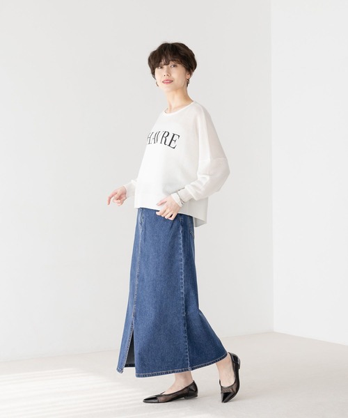 Elura(エルーラ)の「セミシアーロゴニット/292402(ニット/セーター・レディース・ダークネイビー/ライトグレー/ホワイト・FREE)」の12枚目の写真