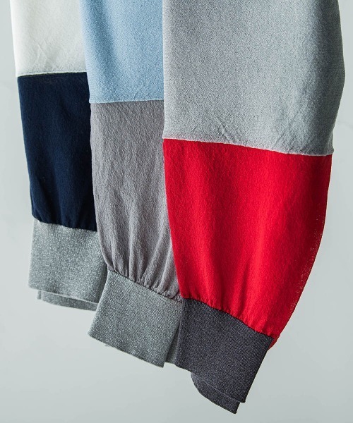 MAYSON GREY（メイソングレイ）の「バイカラースリーブニットプルオーバー≪手洗い可能≫（ニット/セーター・レディース・ブルー系その他/グレー系その他/ホワイト系その他・M）」の8枚目の写真