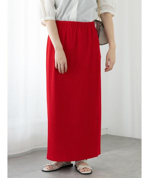 Te chichi TERRASSE(テチチテラス)の「【選べる着丈】ゴム編みナロースカート(スカート・レディース・チャコールグレー/オフホワイト/ブルー/ブラック/レッド・フリー(L)/フリー(M))」の11枚目の写真