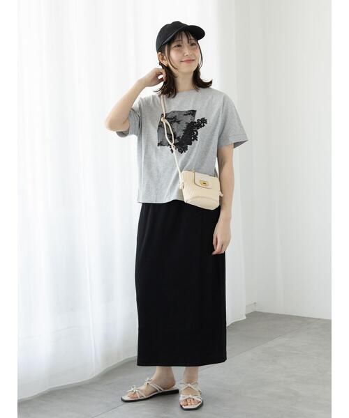 Te chichi TERRASSE(テチチテラス)の「【選べる着丈】ゴム編みナロースカート(スカート・レディース・チャコールグレー/オフホワイト/ブルー/ブラック/レッド・フリー(L)/フリー(M))」の12枚目の写真