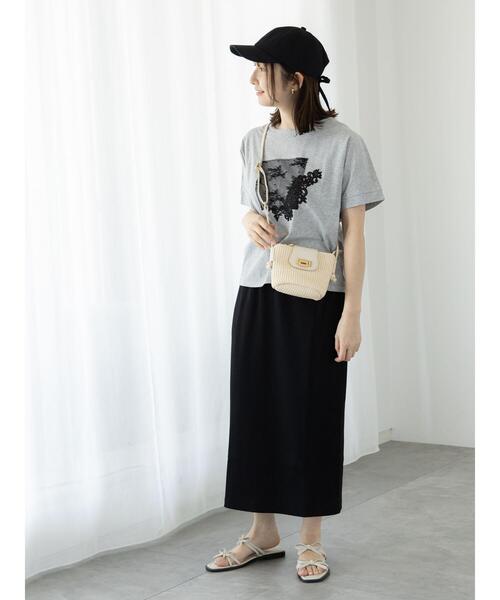 Te chichi TERRASSE(テチチテラス)の「【選べる着丈】ゴム編みナロースカート(スカート・レディース・チャコールグレー/オフホワイト/ブルー/ブラック/レッド・フリー(L)/フリー(M))」の13枚目の写真