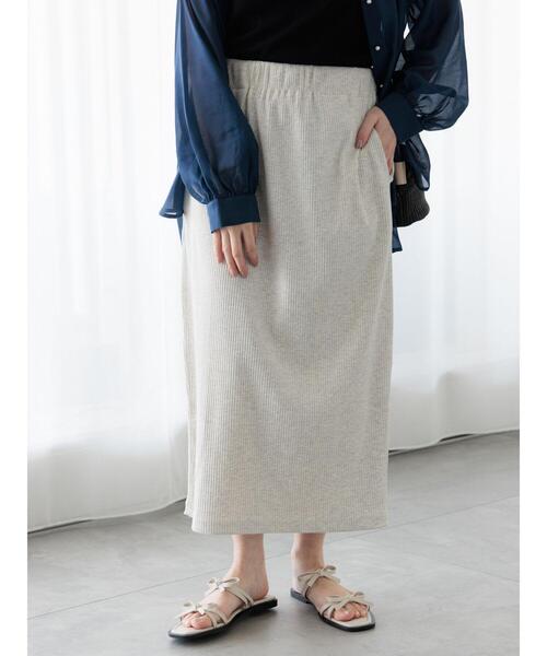 Te chichi TERRASSE(テチチテラス)の「【選べる着丈】ゴム編みナロースカート(スカート・レディース・チャコールグレー/オフホワイト/ブルー/ブラック/レッド・フリー(L)/フリー(M))」の17枚目の写真