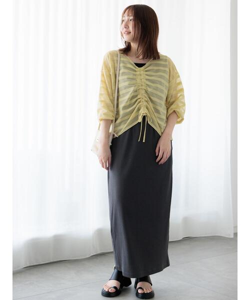 Te chichi TERRASSE(テチチテラス)の「【選べる着丈】ゴム編みナロースカート(スカート・レディース・チャコールグレー/オフホワイト/ブルー/ブラック/レッド・フリー(L)/フリー(M))」の18枚目の写真