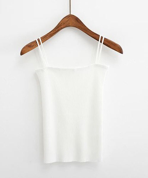 urge：（アージコロン ）の「【URGE：】☆CanCam掲載アイテム☆ レーヨン リブ キャミソール（キャミソール・レディース・ブラウン/ブラック/オフホワイト/ブルー/ライトグリーン/ピンク/ベージュ・SMALL/LARGE/MEDIUM）」の10枚目の写真