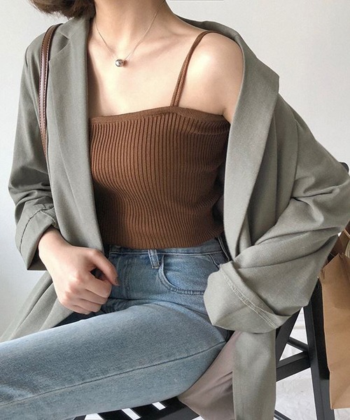 urge：（アージコロン ）の「【URGE：】☆CanCam掲載アイテム☆ レーヨン リブ キャミソール（キャミソール・レディース・ブラウン/ブラック/オフホワイト/ブルー/ライトグリーン/ピンク/ベージュ・SMALL/LARGE/MEDIUM）」の19枚目の写真