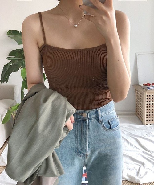 urge：（アージコロン ）の「【URGE：】☆CanCam掲載アイテム☆ レーヨン リブ キャミソール（キャミソール・レディース・ブラウン/ブラック/オフホワイト/ブルー/ライトグリーン/ピンク/ベージュ・SMALL/LARGE/MEDIUM）」の20枚目の写真