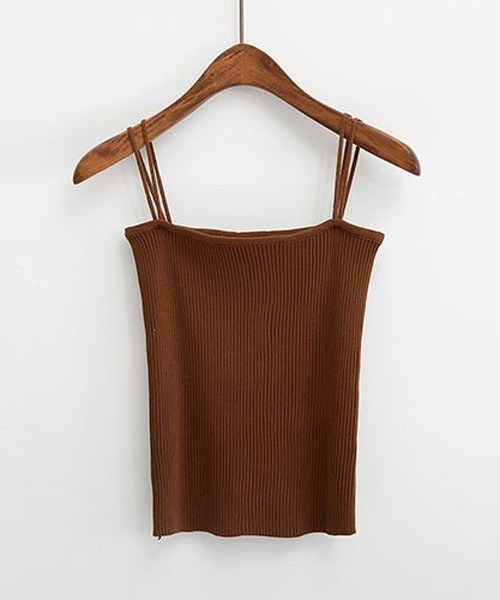 urge：（アージコロン ）の「【URGE：】☆CanCam掲載アイテム☆ レーヨン リブ キャミソール（キャミソール・レディース・ブラウン/ブラック/オフホワイト/ブルー/ライトグリーン/ピンク/ベージュ・SMALL/LARGE/MEDIUM）」の21枚目の写真