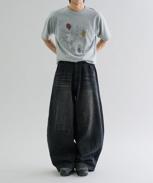 EPNK(イーピーエヌケー)の「【EPNK】Patchwork curve denim pants / パッチワークカーブデニムパンツ(デニムパンツ・メンズ・グレー/ブラック/ブルー系その他・SMALL/MEDIUM/LARGE)」の13枚目の写真