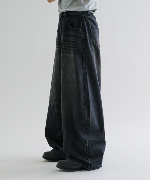 EPNK(イーピーエヌケー)の「【EPNK】Patchwork curve denim pants / パッチワークカーブデニムパンツ(デニムパンツ・メンズ・グレー/ブラック/ブルー系その他・SMALL/MEDIUM/LARGE)」の7枚目の写真