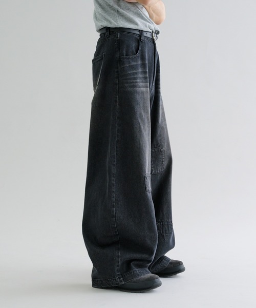 EPNK(イーピーエヌケー)の「【EPNK】Patchwork curve denim pants / パッチワークカーブデニムパンツ(デニムパンツ・メンズ・グレー/ブラック/ブルー系その他・SMALL/MEDIUM/LARGE)」の9枚目の写真