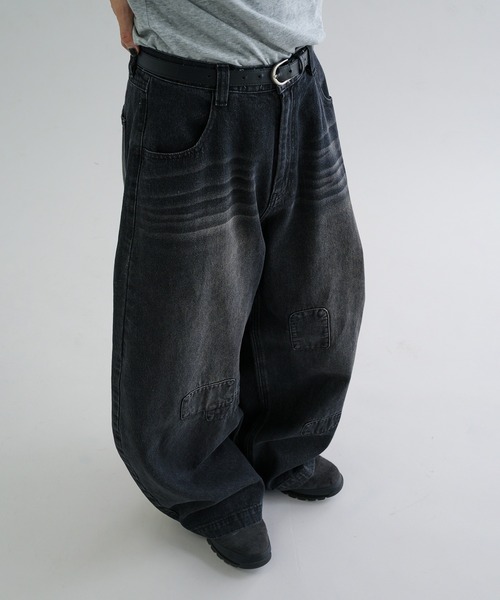 EPNK(イーピーエヌケー)の「【EPNK】Patchwork curve denim pants / パッチワークカーブデニムパンツ(デニムパンツ・メンズ・グレー/ブラック/ブルー系その他・SMALL/MEDIUM/LARGE)」の10枚目の写真