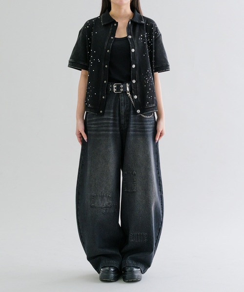 EPNK(イーピーエヌケー)の「【EPNK】Patchwork curve denim pants / パッチワークカーブデニムパンツ(デニムパンツ・メンズ・グレー/ブラック/ブルー系その他・SMALL/MEDIUM/LARGE)」の22枚目の写真