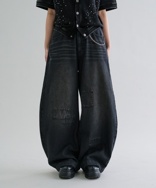 EPNK(イーピーエヌケー)の「【EPNK】Patchwork curve denim pants / パッチワークカーブデニムパンツ(デニムパンツ・メンズ・グレー/ブラック/ブルー系その他・SMALL/MEDIUM/LARGE)」の20枚目の写真