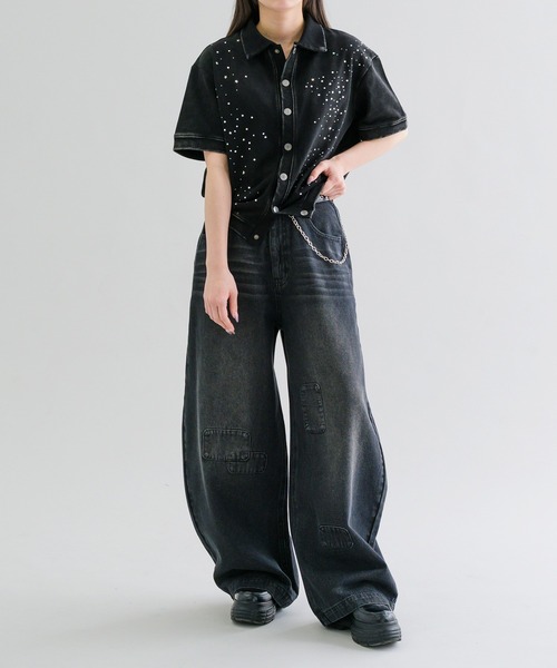 EPNK(イーピーエヌケー)の「【EPNK】Patchwork curve denim pants / パッチワークカーブデニムパンツ(デニムパンツ・メンズ・グレー/ブラック/ブルー系その他・SMALL/MEDIUM/LARGE)」の21枚目の写真