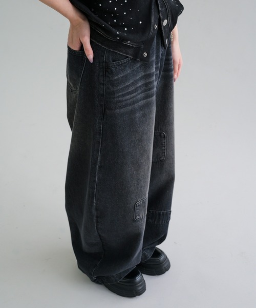 EPNK(イーピーエヌケー)の「【EPNK】Patchwork curve denim pants / パッチワークカーブデニムパンツ(デニムパンツ・メンズ・グレー/ブラック/ブルー系その他・SMALL/MEDIUM/LARGE)」の16枚目の写真