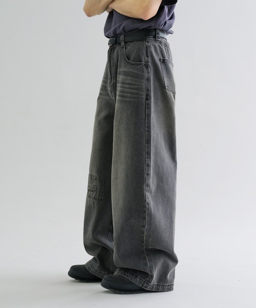 ☆FRANK PATRICK　フランス製　サバンナ柄　アニマル柄　デニムパンツ パッチワークデニムパンツ【niko and JEANS 2025AW】（デニム