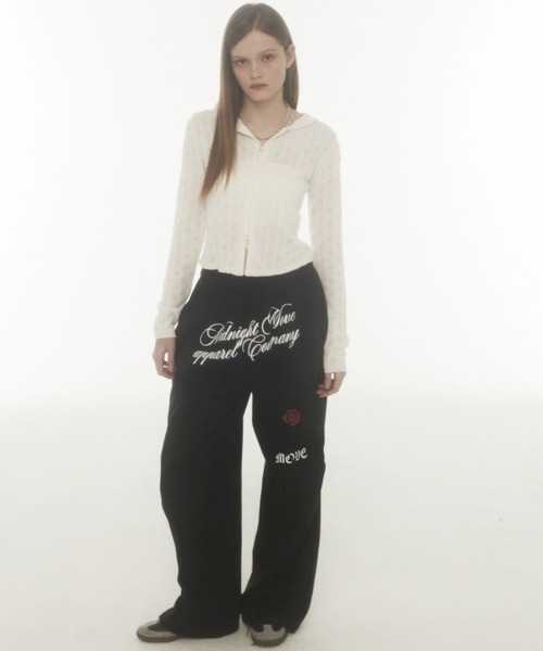 アパルトモン購入 ニリロータン 20AW クロップドスウェットパンツ Midnight Move／ROSEパンツ（スウェットパンツ）｜Midnight Move
