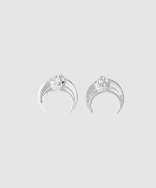 セール】SILVER PLATED MOON STUDS（ピアス（両耳用））｜MARINE