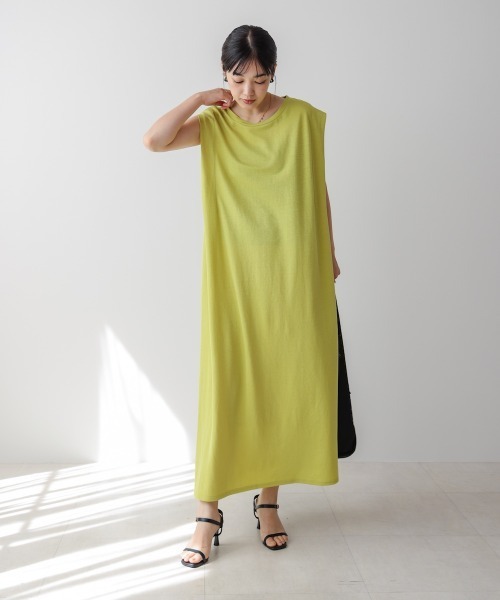 Bou Jeloud（ブージュルード）の「カノコ肩タックフレアワンピース（ワンピース・レディース・ブラック/グレイッシュベージュ/キャメル/イエロー・FREE）」の4枚目の写真