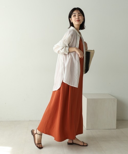 Bou Jeloud（ブージュルード）の「カノコ肩タックフレアワンピース（ワンピース・レディース・ブラック/グレイッシュベージュ/キャメル/イエロー・FREE）」の6枚目の写真