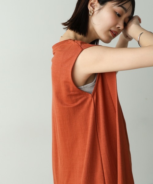 Bou Jeloud（ブージュルード）の「カノコ肩タックフレアワンピース（ワンピース・レディース・ブラック/グレイッシュベージュ/キャメル/イエロー・FREE）」の12枚目の写真