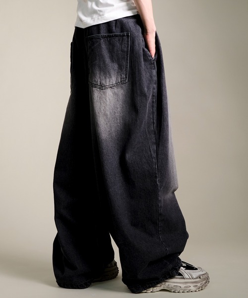 CALIFORNIA OUTFITTERS（カリフォルニア アウトフィッターズ）の「4D54 BARREL LEG JEANS ドローコード デニム カーブパンツ（デニムパンツ・メンズ・ブラック/ブルー・FREE）」の7枚目の写真