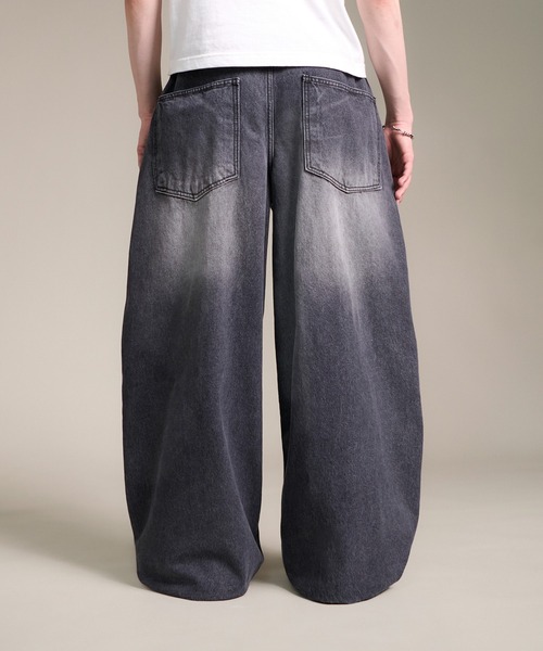CALIFORNIA OUTFITTERS（カリフォルニア アウトフィッターズ）の「4D54 BARREL LEG JEANS ドローコード デニム カーブパンツ（デニムパンツ・メンズ・ブラック/ブルー・FREE）」の4枚目の写真